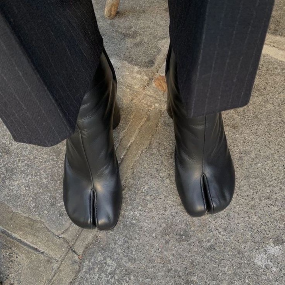 Leather Black Tabi Boots